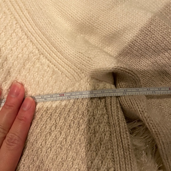 Talbots Neutral Colorblocked Sweater with Gold Button Detail - Picture 6 of 7